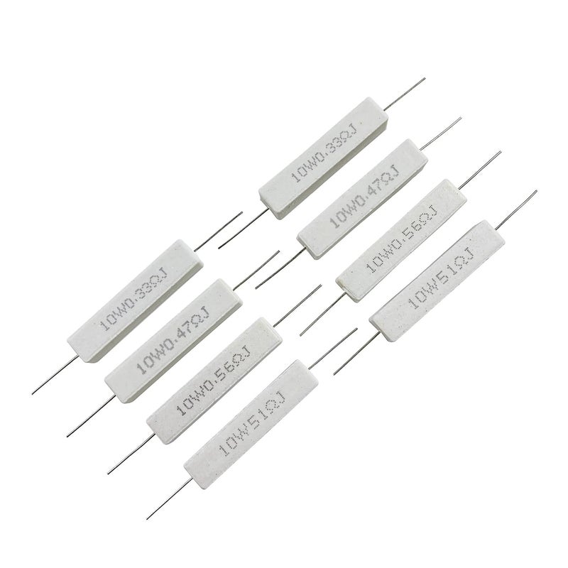 MOKMMKIT 25 Values 50 Pieces Ceramic Cement Resistor KIT 10W Resistance 10 Watt ±5% Power Resistors (0.05 Ohm - 100 Ohm) - Image 2